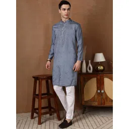 DEVOILER Men Embellished Mirror Work Kurta-picture-36