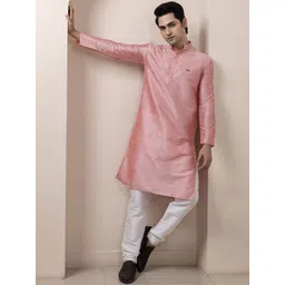 DEVOILER Men Regular Dupion Silk Kurta with Pyjamas-picture-18