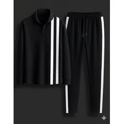 devu fashion Men Night Suit Set Black Striped-picture-22