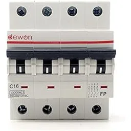 Dewon Electric16A Four Pole MCB FP | Miniature Circuit Breaker 4P | C Type | 10kA | DIN Rail | 415V AC-picture-15