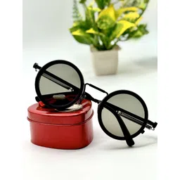 DEXENT COLLECTION Unisex Black Lens & Black Round Sunglasses with-picture-35