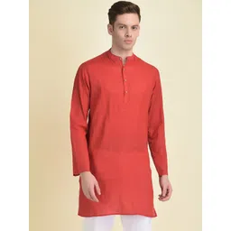 DEYANN Men Mandarin Collar Straight Jacquard Kurta-picture-19