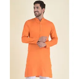 DEYANN Men Orange Jacquard Kurta-picture-24