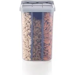 Deyllo Transparent 6 section Grain Storage Plastic Box,Food Storage Classification Tanks,Four-Part Sealed Can,Large Capacity Dry Food Container,Clear Sealed Can for Flour Cereal Food (BLUE)-picture-24