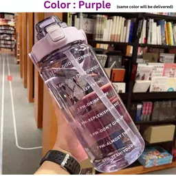 dfit 2 Liter Transparent Motivational leakproof BPA Free marker gym water bottle 2000 ml Bottle-picture-24