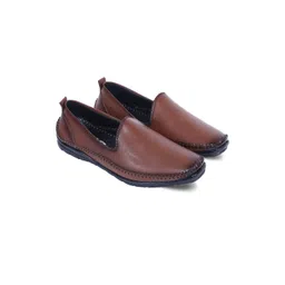 DFR Men Tan Synthetic Leather Loafers-picture-32