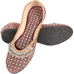 dfr Women Ethnic Rajasthani Embroidered with Payal Punjabi Mojari's Jutti’s-picture-11