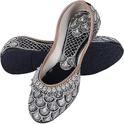 dfr Women Rajasthani Embroidered with Payal Punjabi Mojari Juti’s Shoe-picture-10