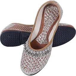 dfr Women Rajasthani Embroidered with Payal Punjabi Mojari's Jutti Shoe image 1