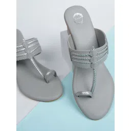 Dhaga Women Block Heel Kolhapuri Sandals-picture-41