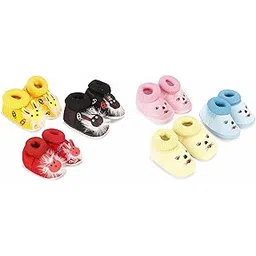 dhairya collection Baby Booties For Boys And Girls Soft Sole Shoes For Newborn Combo Pack Of 6-picture-13