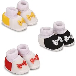 dhairya collection Baby Booties with Cartoon Face, Pack of 3, Newborn Infant Shoes for Boys and Girls, 0-9 Months-picture-36