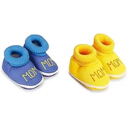dhairya collection Infant booties new born baby shoes /Kids Footwear/Baby shoes/ Baby Booties/ Booties/ New born baby booties Multicolor Pack 0f 2-picture-28
