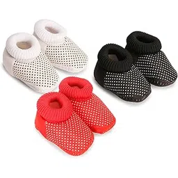 dhairya collection Kids shoes/Kids Footwear/Baby shoes/Baby Booties/Booties/New born baby shoes for baby boy and baby girl. Pack of 3-picture-26