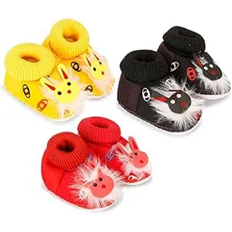 dhairya collection Presents New Born Baby Bootie Shoes for boy and Girl Baby Cartoon face Combo Pack of 3-picture-29