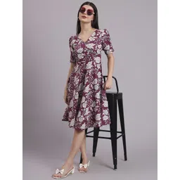 DHAKRE FASHION Floral Printed Cotton Fit & Flare Dress-picture-21