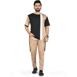 dhanakfashion Men Night Suit Set Beige Colorblock-picture-13