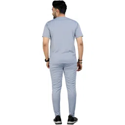 dhanakfashion Men Night Suit Set Silver Colorblock image 2