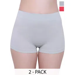 DHANDAI FASHION Pack of 2 Mid-Rise Boy Shorts Briefs Boy Short Full P(Mo-2+CB-2)GjrGre-picture-32