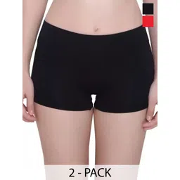 DHANDAI FASHION Pack Of 2 Mid-Rise Boys Shorts Boy Short Full P(Mo-2+CB-2)BlkRed-picture-29