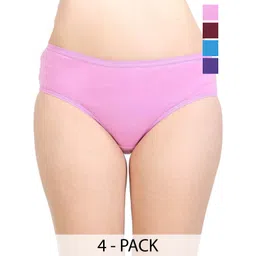 DHANDAI FASHION Pack Of 4 Cotton Mid Rise Hipster Bikini Briefs Soft Cotton Panty (SC-M-8-picture-23