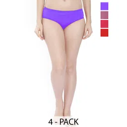 DHANDAI FASHION Pack of 4 Cotton Mid-Rise Hipsters Briefs Soft Cotton Panty (SC-M-15)Mlt P-picture-27