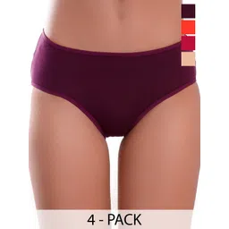 DHANDAI FASHION Pack Of 4 Pure Cotton Hipster Briefs Soft Cotton Panty (SC-M-12)Mlt Pcs-4-picture-24