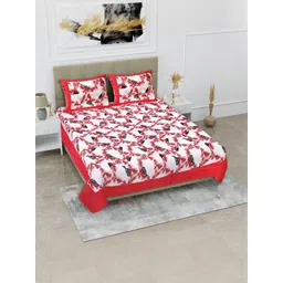 Dhawariya's Red Cotton 180 TC Double Bedsheet-picture-20