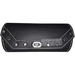 Dhe Best Bike Side/Rear Saddle Bag Round Style Tool Bag Storage Tool Pouch Black for RE Thunderbird 500 Model 1-picture-0