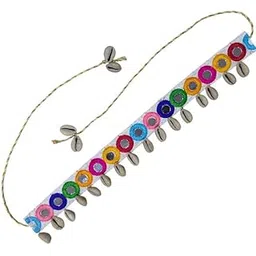 dhimgu Adjustable Navratri Garba White Mirror Belt | Navratri Mirror Work Fashion Kamarpatta/Kamarband With Real Shells For Women & Girls | Girl's Waist Belt/Belly Chain| Navratri Special Dance-picture-55