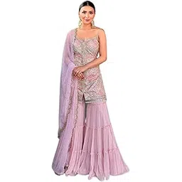 dhrishafashion WOMEN'S Georgette Dhoti Salwar Suit (Patiyala Suit) (SF261-VER-5 Grey1 Free Size)-picture-36