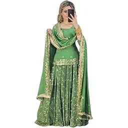 dhrishafashion WOMEN'S Georgette Semi-Stiched lehnga (SF261-09-ver Brown1 Free Size)-picture-25