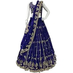dhrishafashion Women's Georgette Semi Stitched Lehenga Choli In Multicolour Colour Wedding Lehenga CholiForWomenSF218ver-17-picture-17