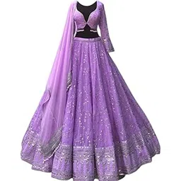 dhrishafashion Women's Georgette Semi Stitched Lehenga Choli In Multicolour Colour Wedding Lehenga CholiForWomenSF218ver-25-picture-51