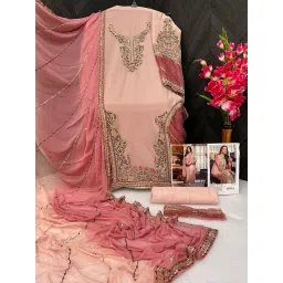 dhrishafashion Women's Georgette Semi Stitched Lehenga Choli In Light Green1 Colour SF171745 image 1