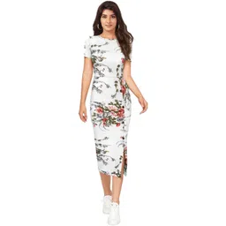 DHUNKI Floral Print Sheath Midi Dress-picture-18