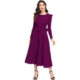 DHUNKI Ruffled Crepe Fit & Flare Midi Dress-picture-14
