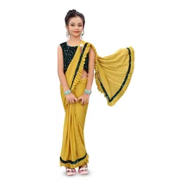 Dhyey Fashion Girls Sequined Ready To Wear Saree-picture-15