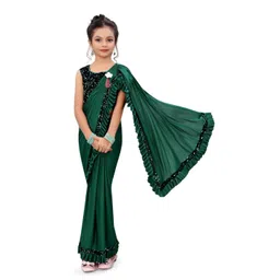 Dhyey Fashion Girls Sequined Ready To Wear Saree-picture-18