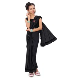 Dhyey Fashion Girls Sequinned Ready to Wear Saree-picture-34