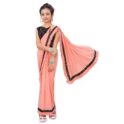 Dhyey Fashion Girls Sequinned Ready to Wear Saree-picture-32