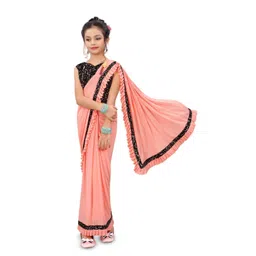 Dhyey Fashion Girls Sequinned Ready to Wear Saree-picture-38