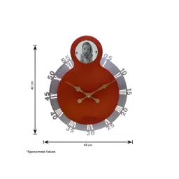 DIAMANTE A LA MODE Maroon Contemporary Round Wall Clock image 4