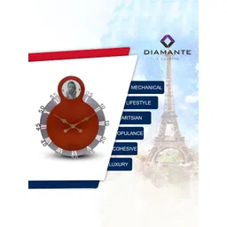 DIAMANTE A LA MODE Maroon Contemporary Round Wall Clock image 3