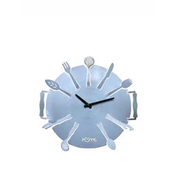 DIAMANTE A LA MODE Silver-Toned Contemporary Round Wall Clock-picture-16