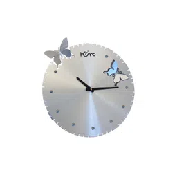 DIAMANTE A LA MODE Silver-Toned Contemporary Round Wall Clock-picture-21