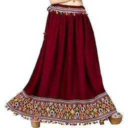 diamo Heavy Lace Border Work Ethnic Long Skirt-picture-10
