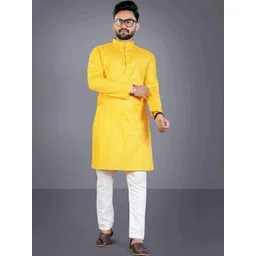 DIAMON STYLE Men Printed Regular Pure Cotton Kurta with Pyjamas image 1