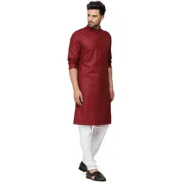DIAMON STYLE Men Regular Kurta with Churidar image 3