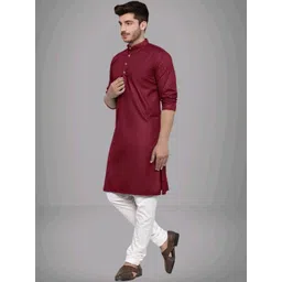 DIAMON STYLE Men Regular Kurta with Pyjamas image 3